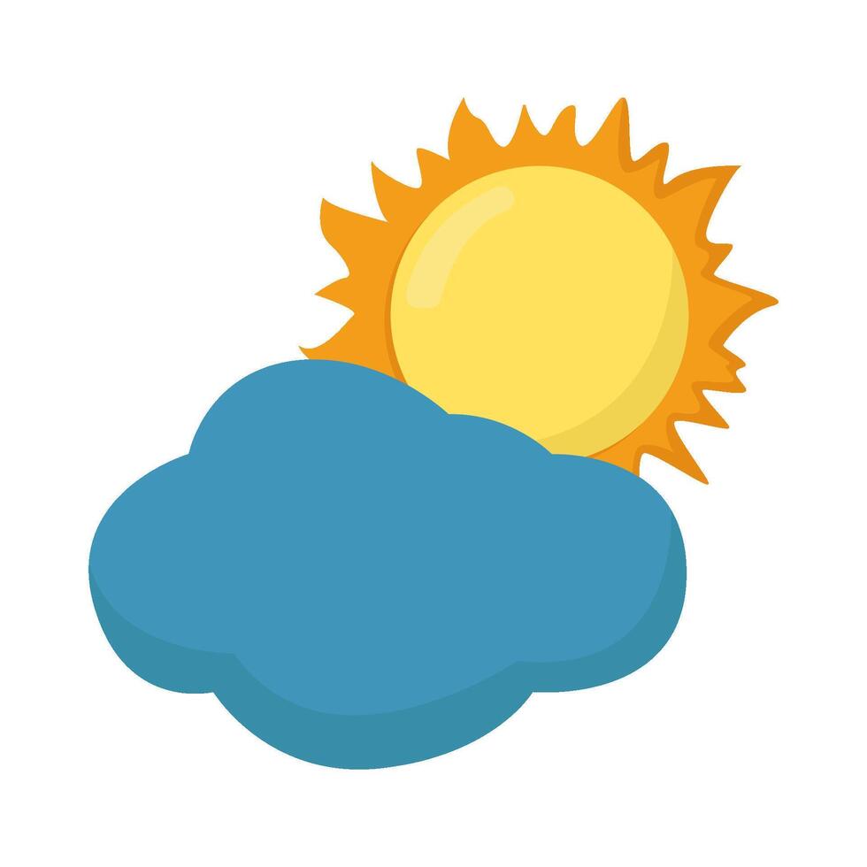 sun with cloudy sky illustration vector