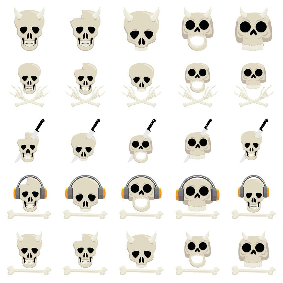 skull pack illustration vector