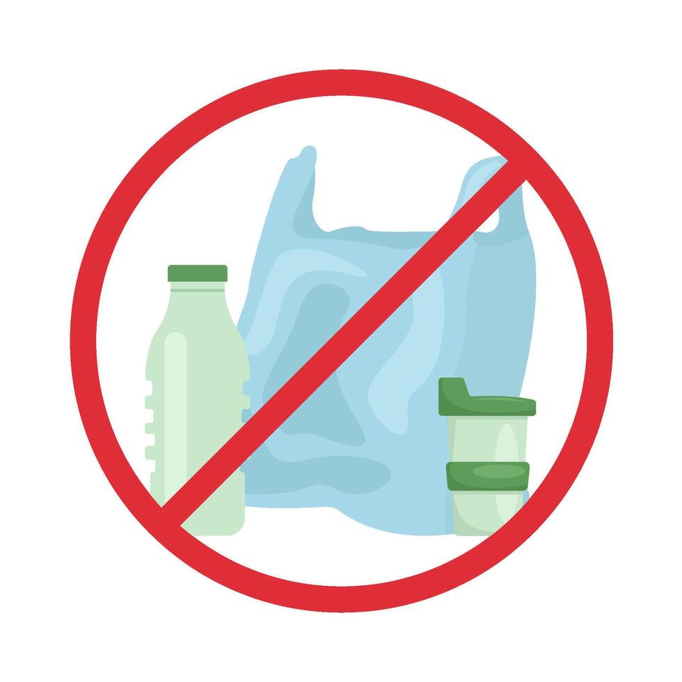 no plastic illustration vector