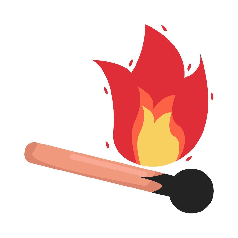 fire in match illustration vector