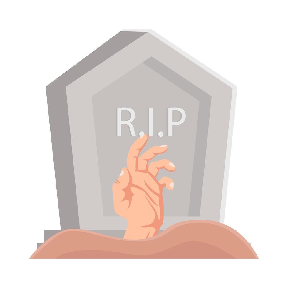 mano en cementerio ilustración vector