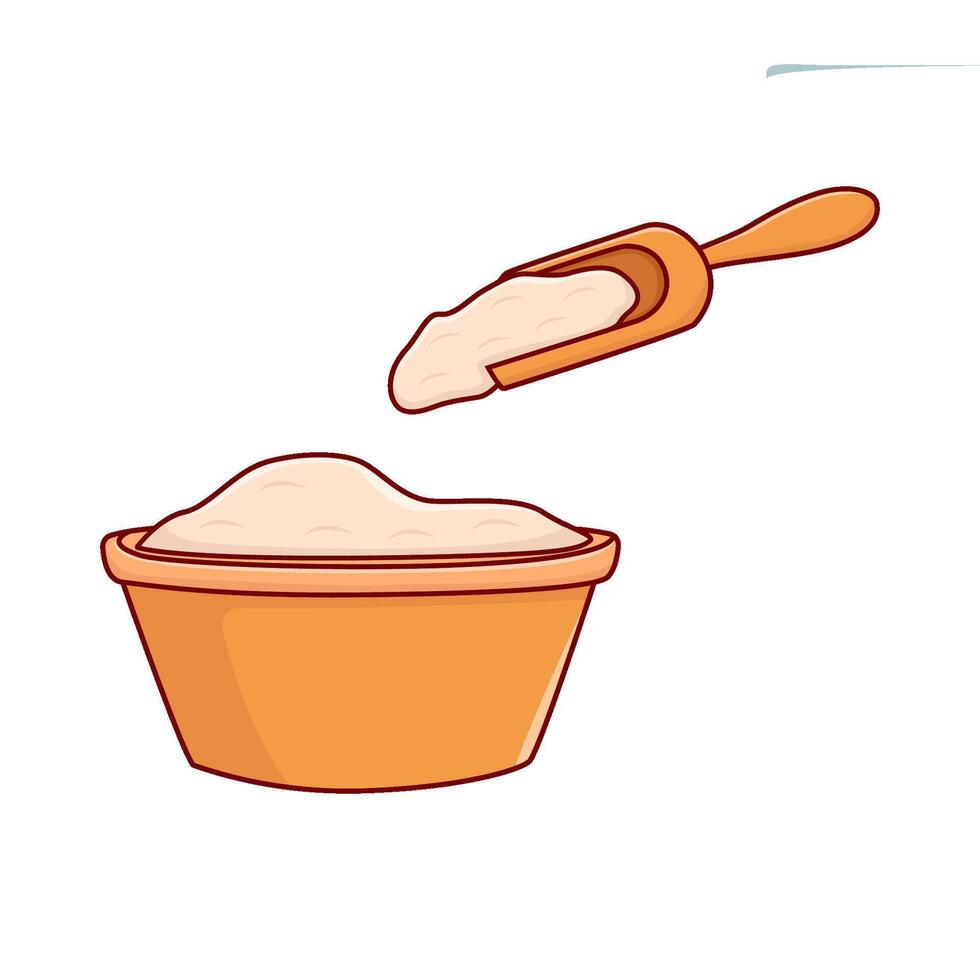 flour in scope with flour in bassin illustration vector