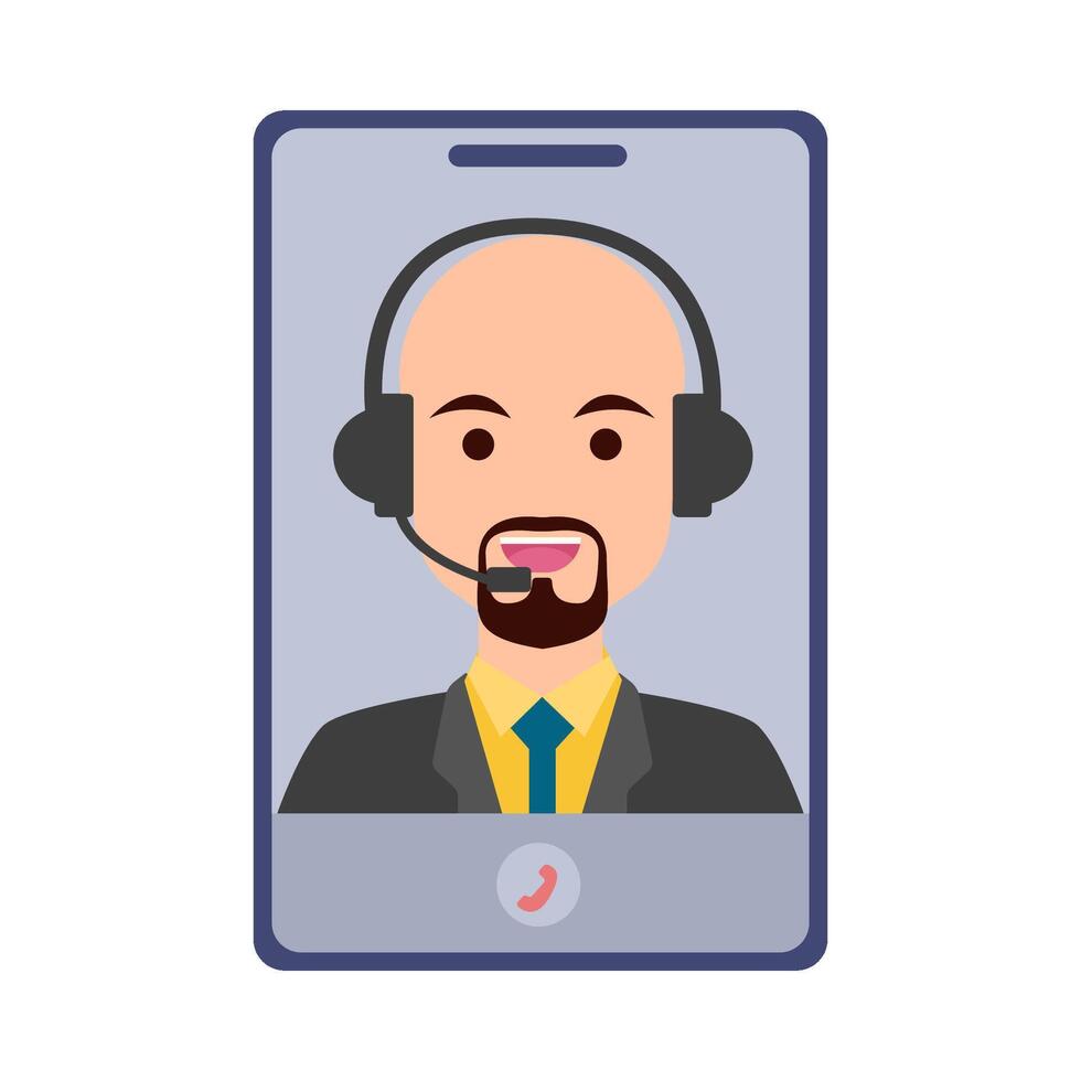 call center in mobile phone illustration vector