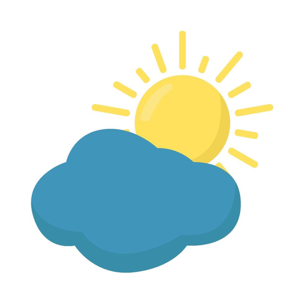 sun with cloudy sky illustration vector