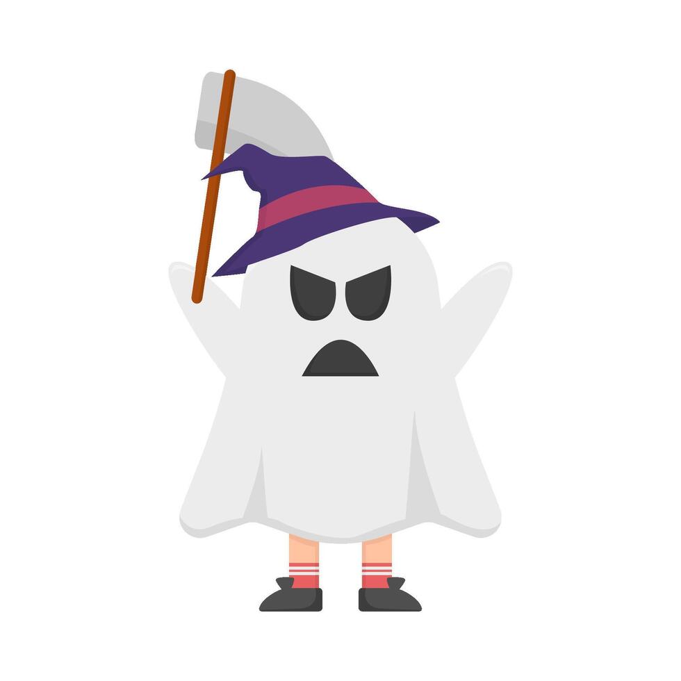 fantasma disfraz con hacha ilustración vector