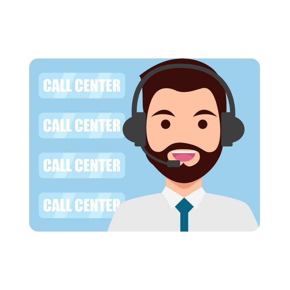 call center with background illustration vector