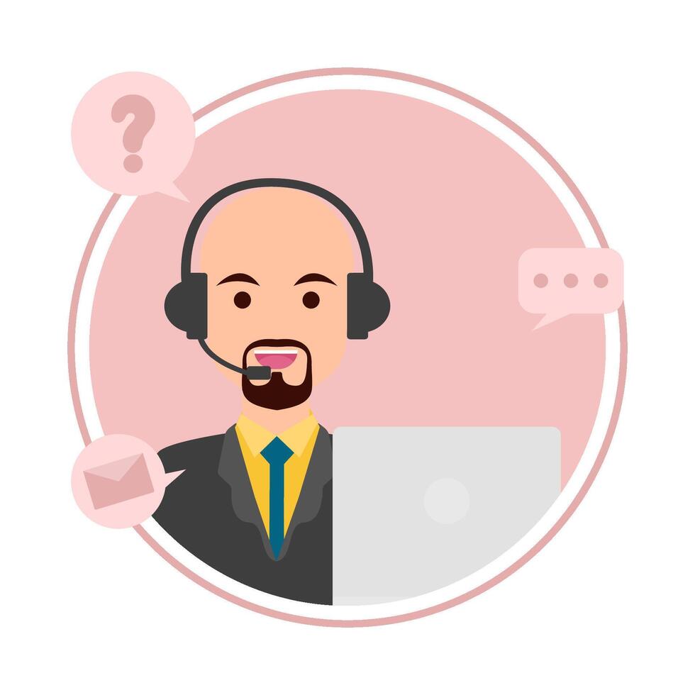 call center answer customer questions illustration vector