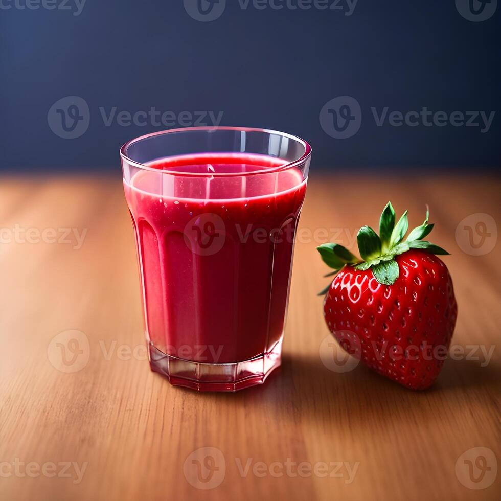 ai generado sano fresa zalamero en un transparente vaso con fresas generativo ai. foto