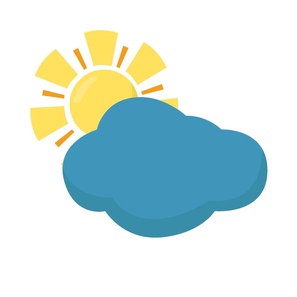 sun with cloudy sky illustration vector