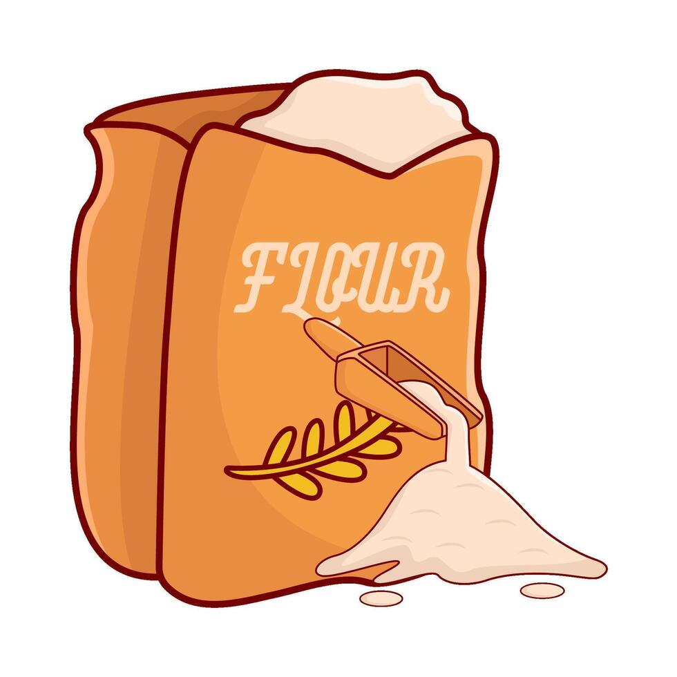 flour in box with scope flour illustration vector