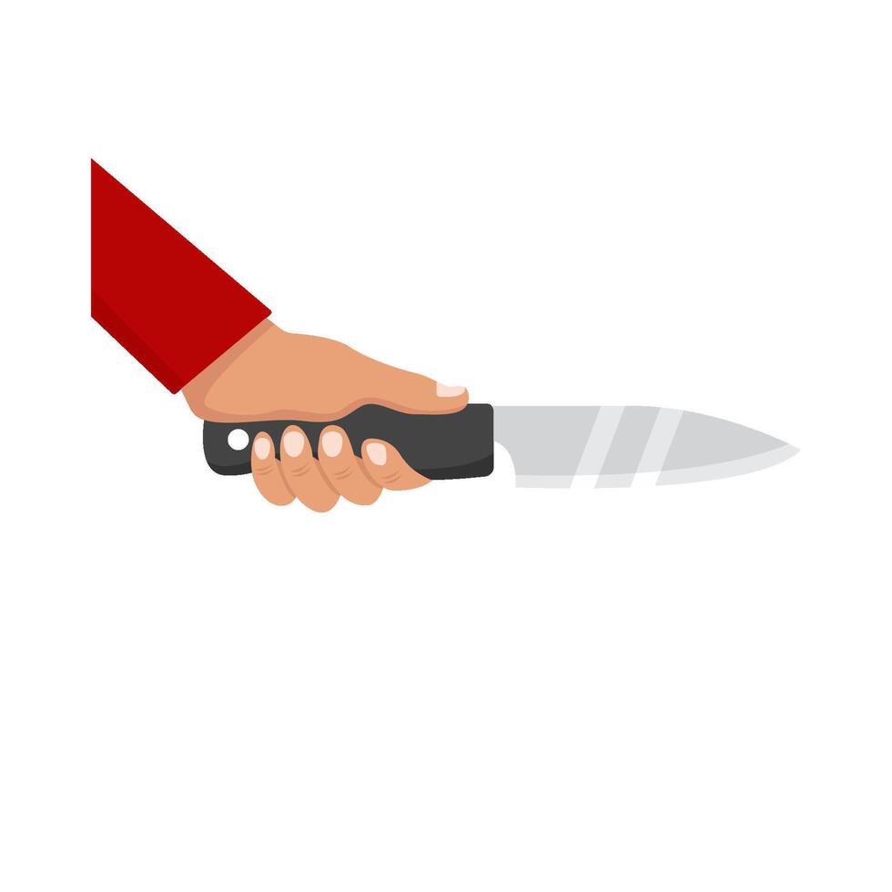 cuchillo en mano ilustración vector