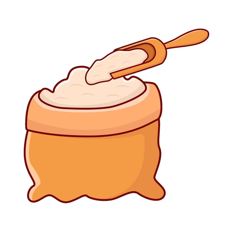 flour in bag with scope illustration vector