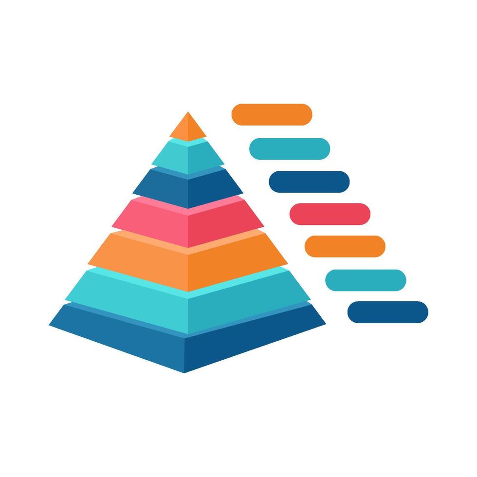 pyramid trafic chart illustration vector