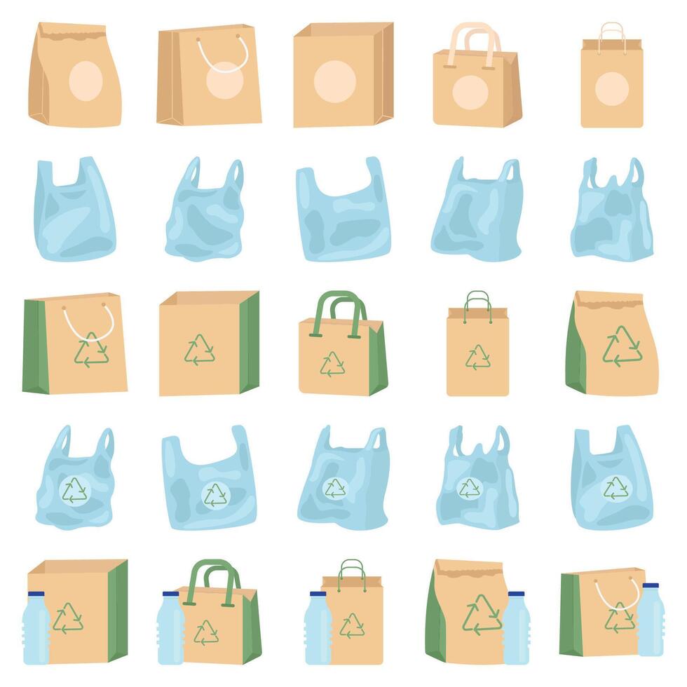 plastic bag recycling illustration vector