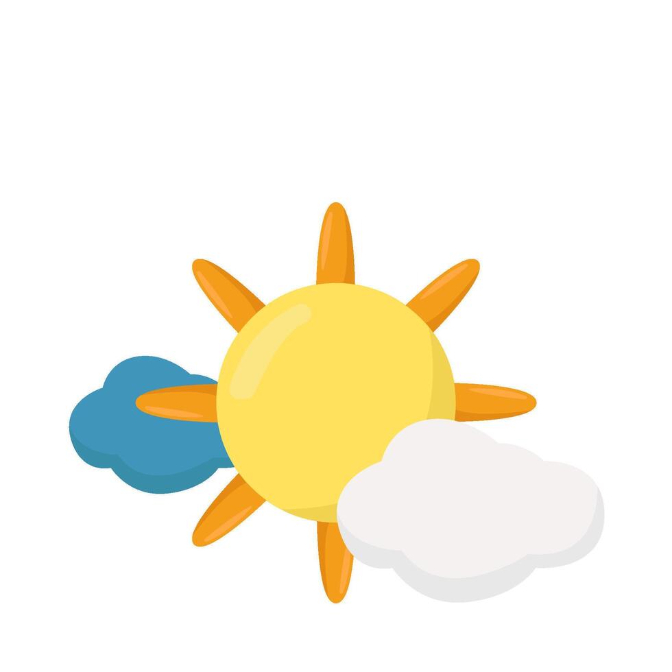 sun with  cloud illustration vector