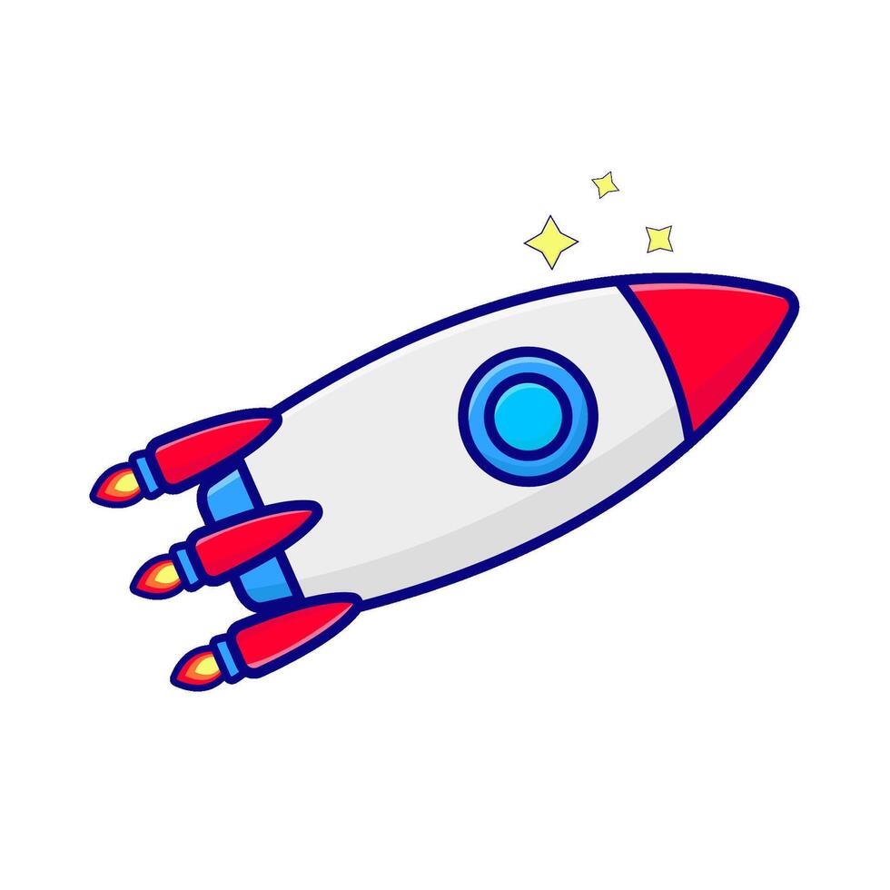 rocket fly illustration vector