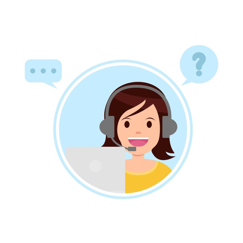 call center answer customer questions illustration vector