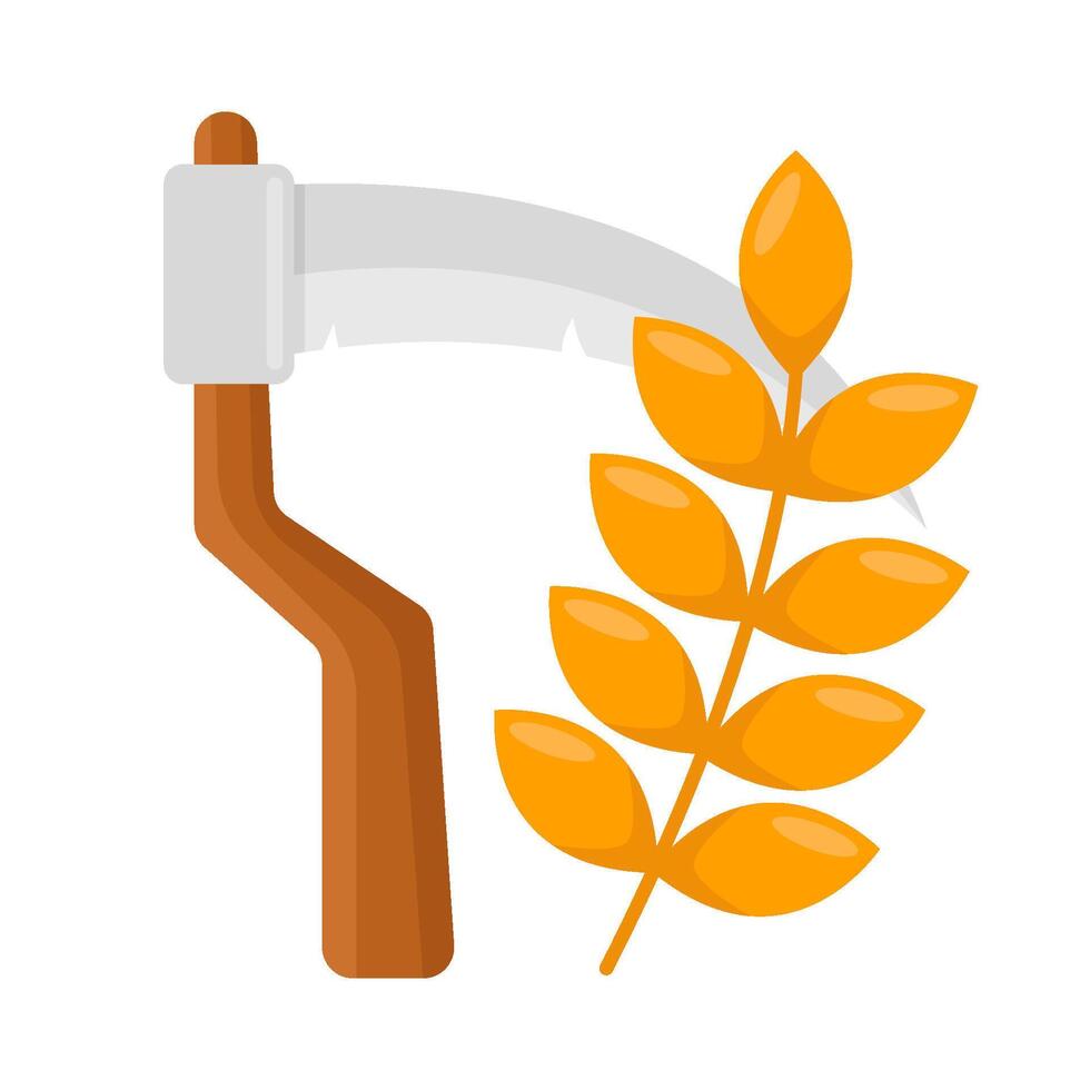 sickle with wheat illustration vector