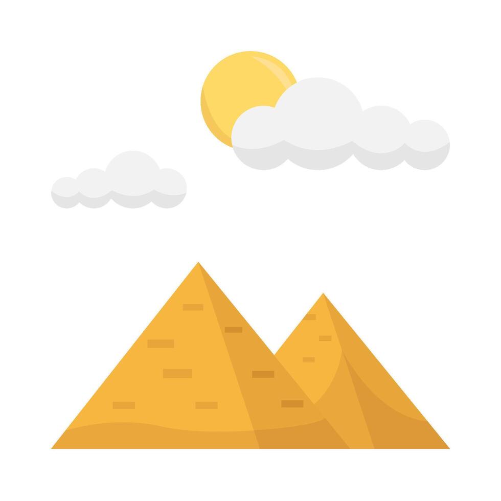 pyramid, summer weather with camel illustration vector