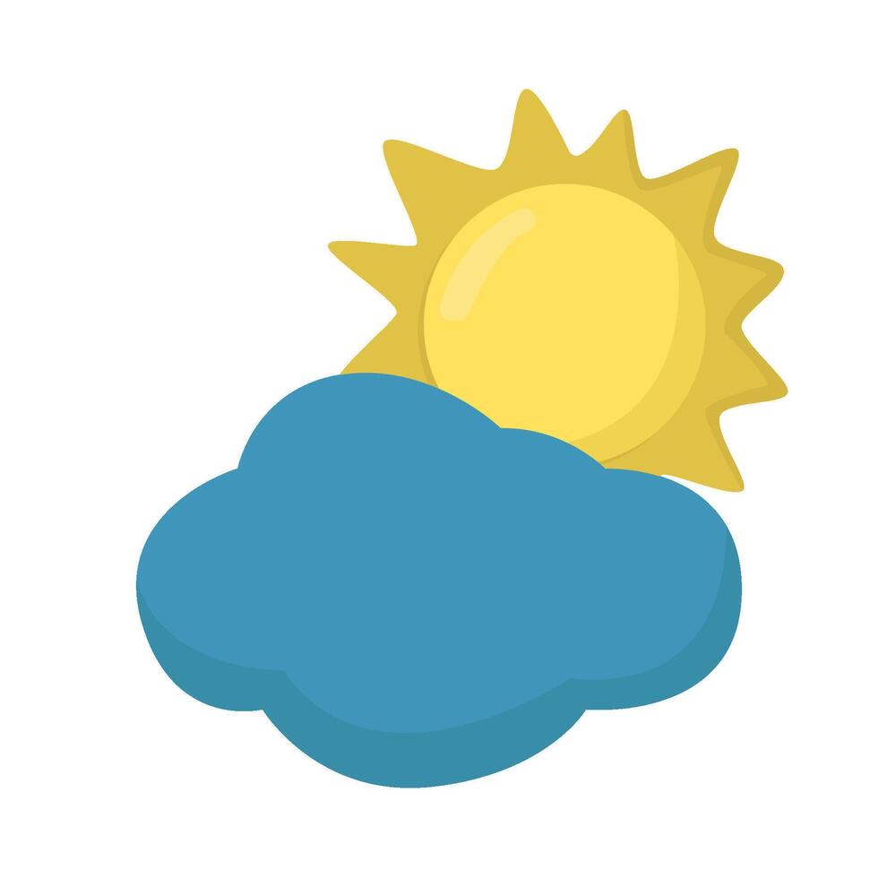 sun with cloudy sky illustration vector