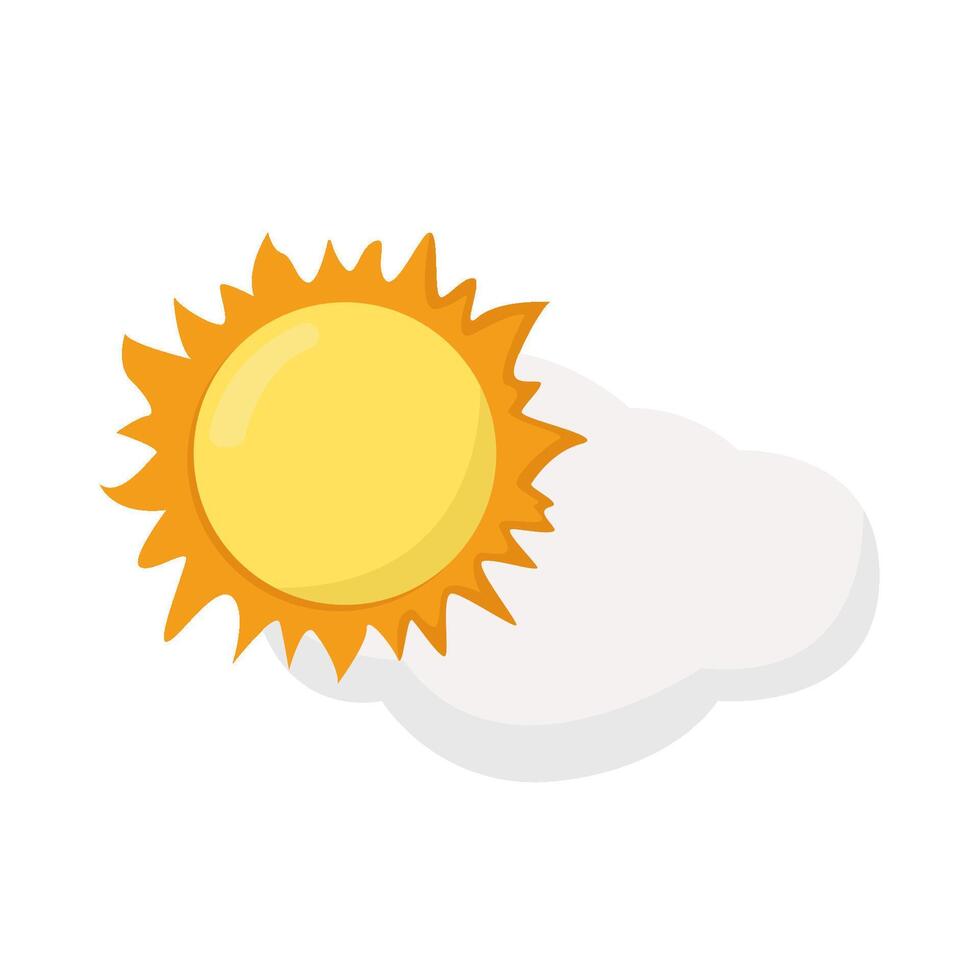 sun summer with cloud illustration vector