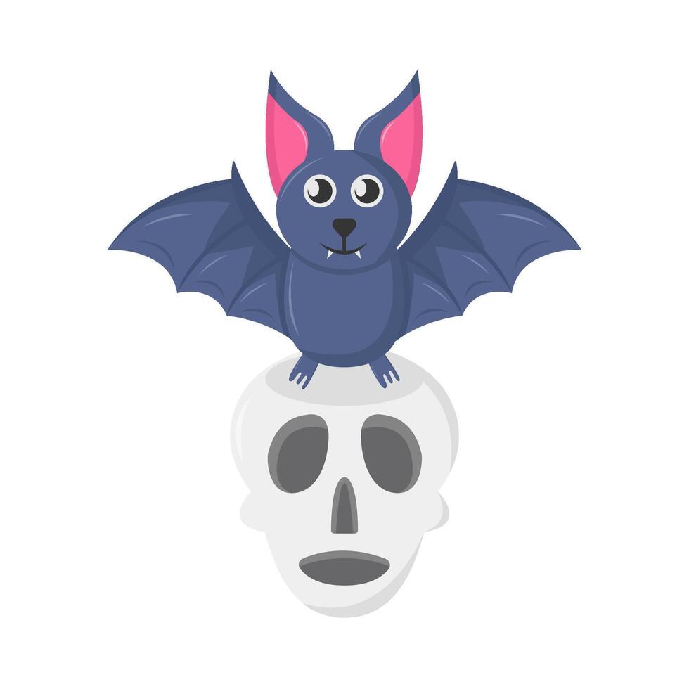 murciélago con cráneo ilustración vector