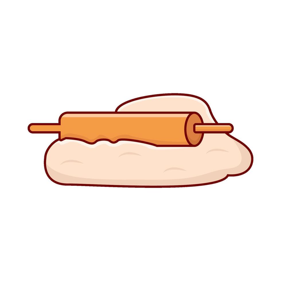 dough with dough rolling pin illustration vector