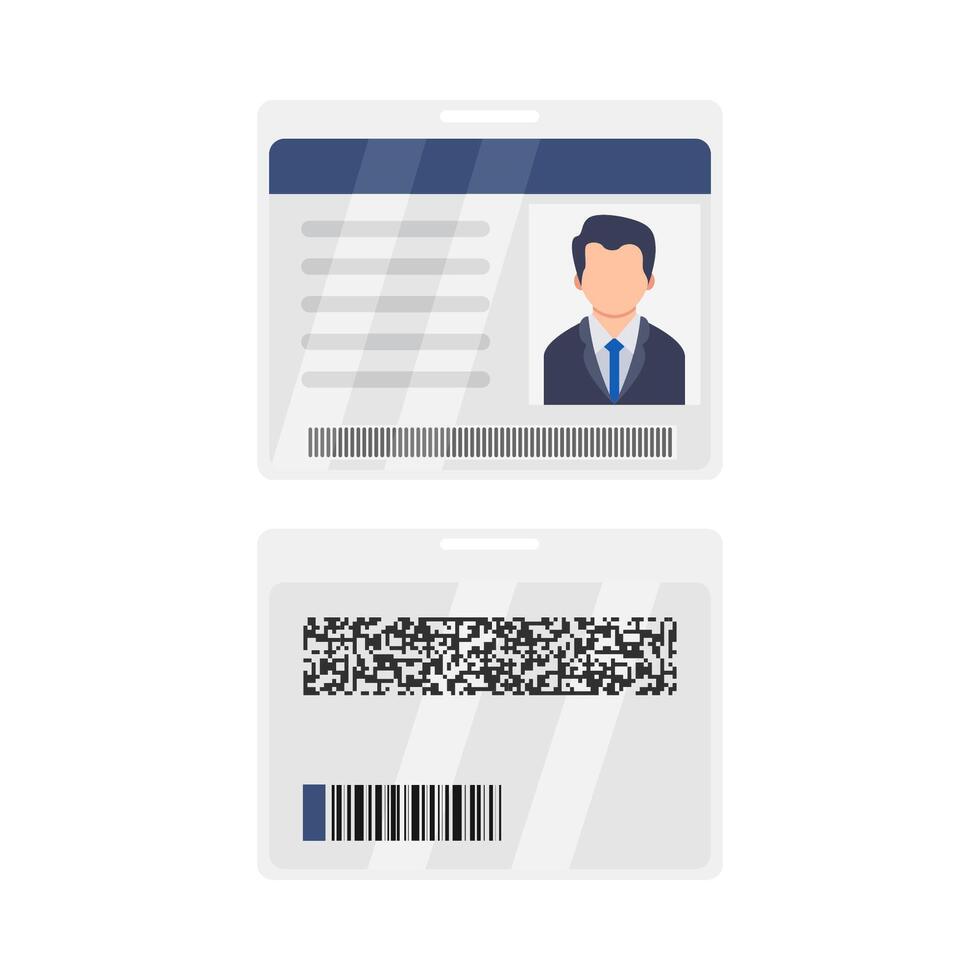carné de identidad tarjeta con código carné de identidad tarjeta ilustración vector