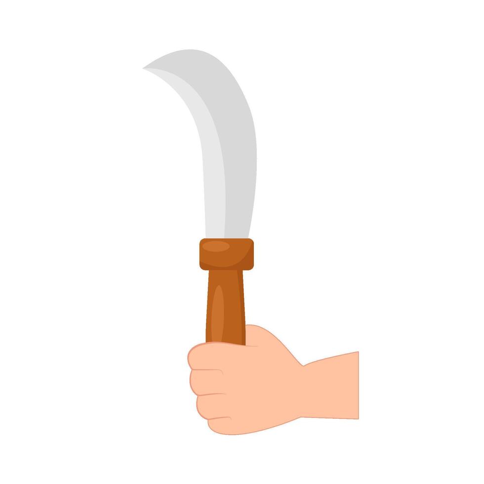 sickle in hand illustration vector