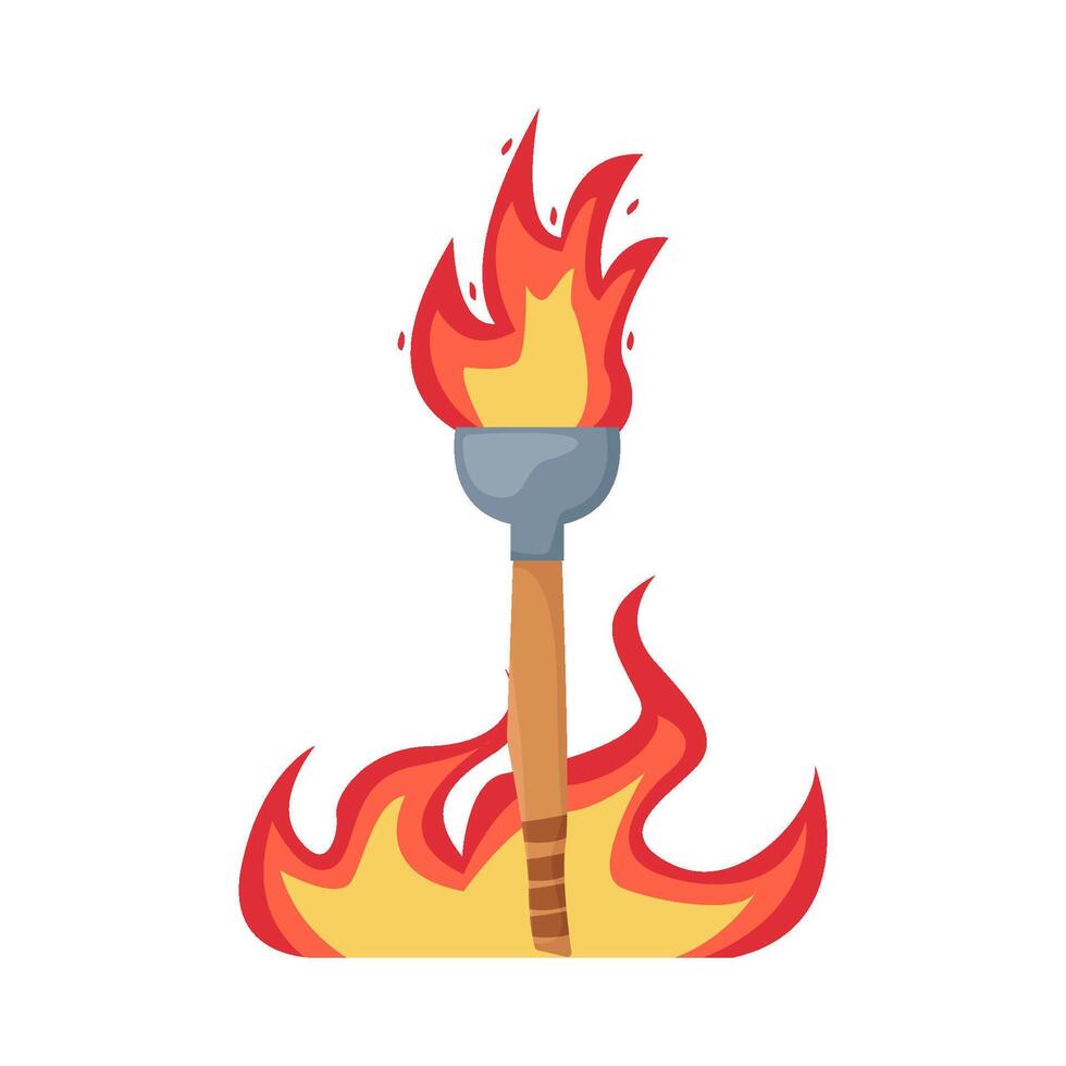 torch fire with fire illustration vector