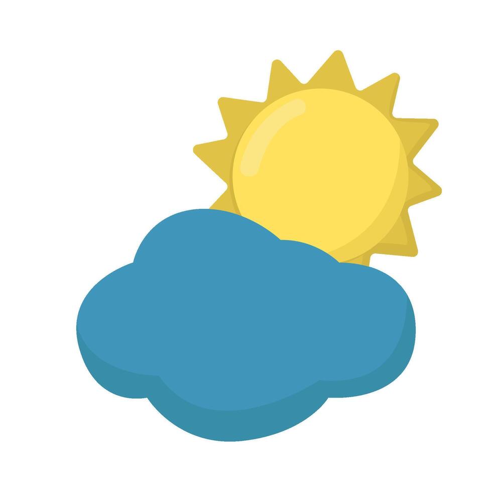 sun with cloudy sky illustration vector