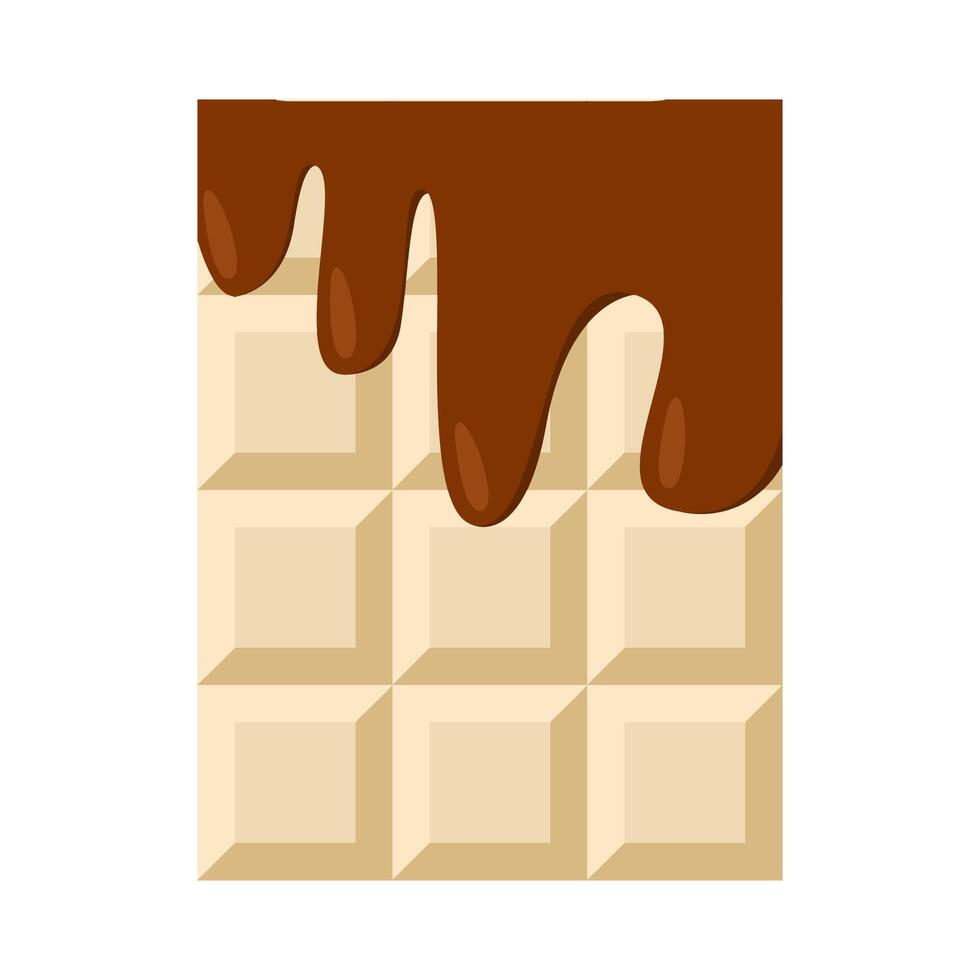chocolate melt in chocolate white bar illustration vector