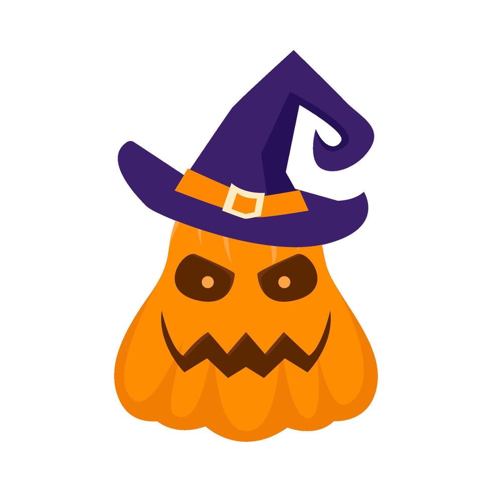 pumpkin halloween witch illustration vector