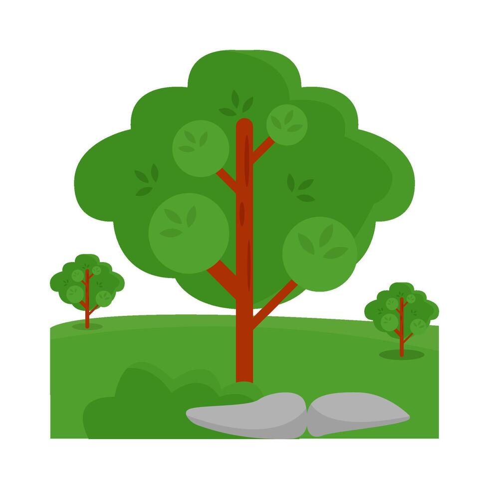 tree in garden illustration vector