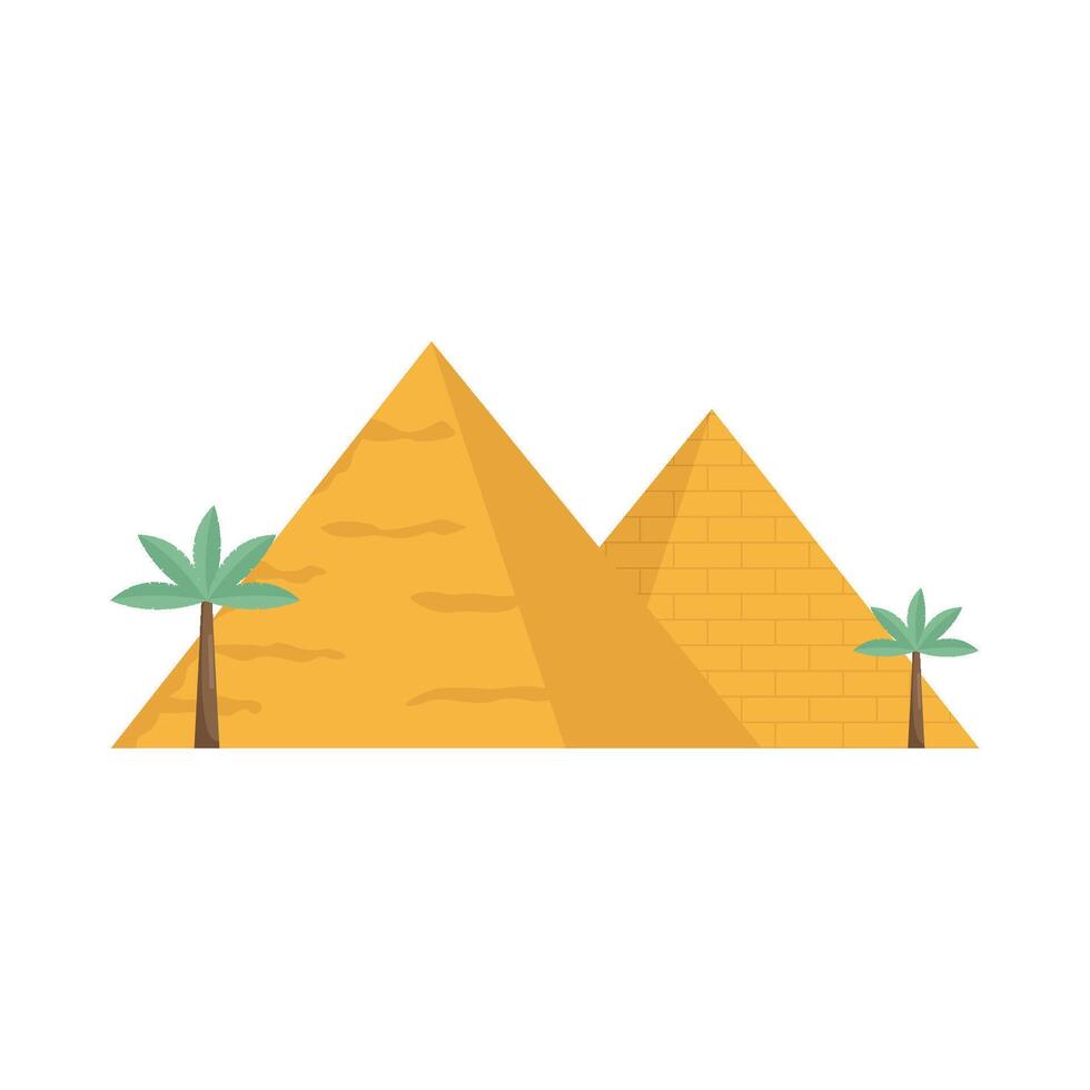 pyramid with palm tree illustration vector