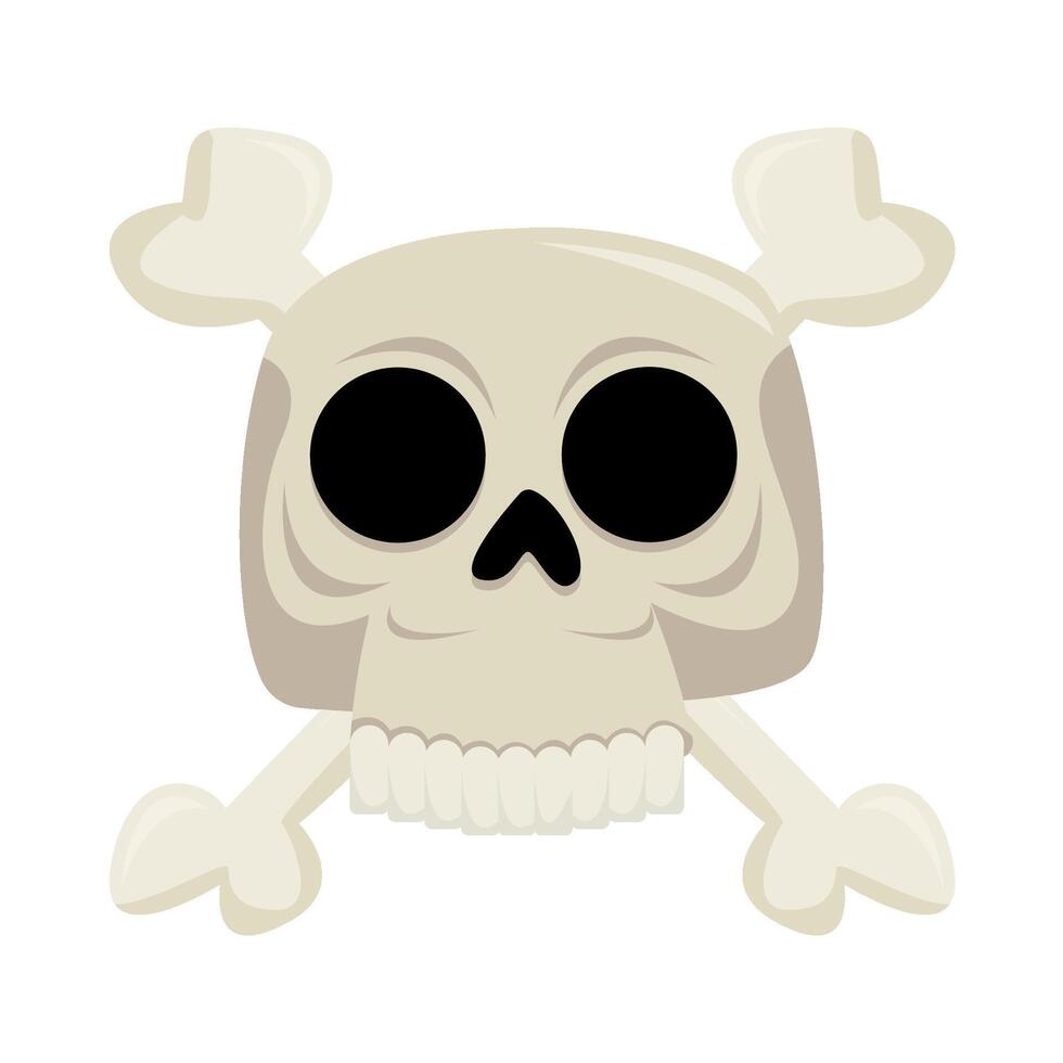 skull with bone illustration vector