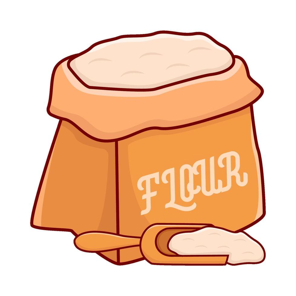 flour in bag with scope illustration vector