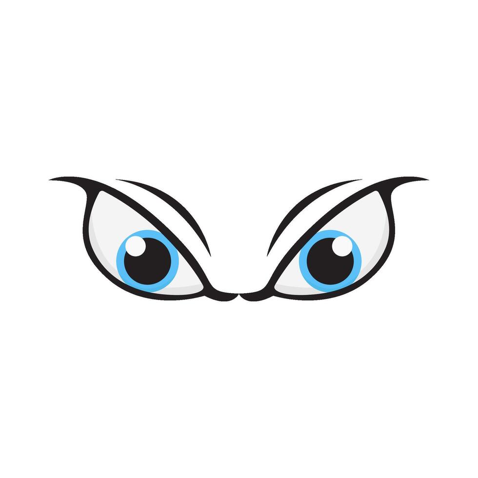 ojo lente azul enojado ilustración vector