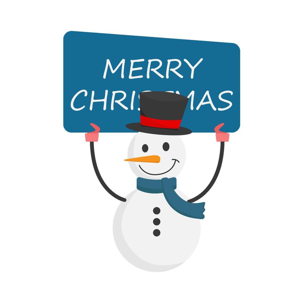 banners merry christmas in snowman illustration vector