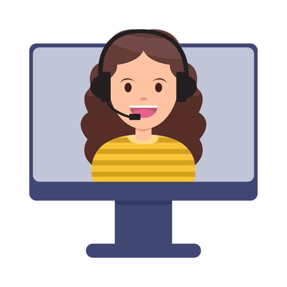 call center in computer illustration vector