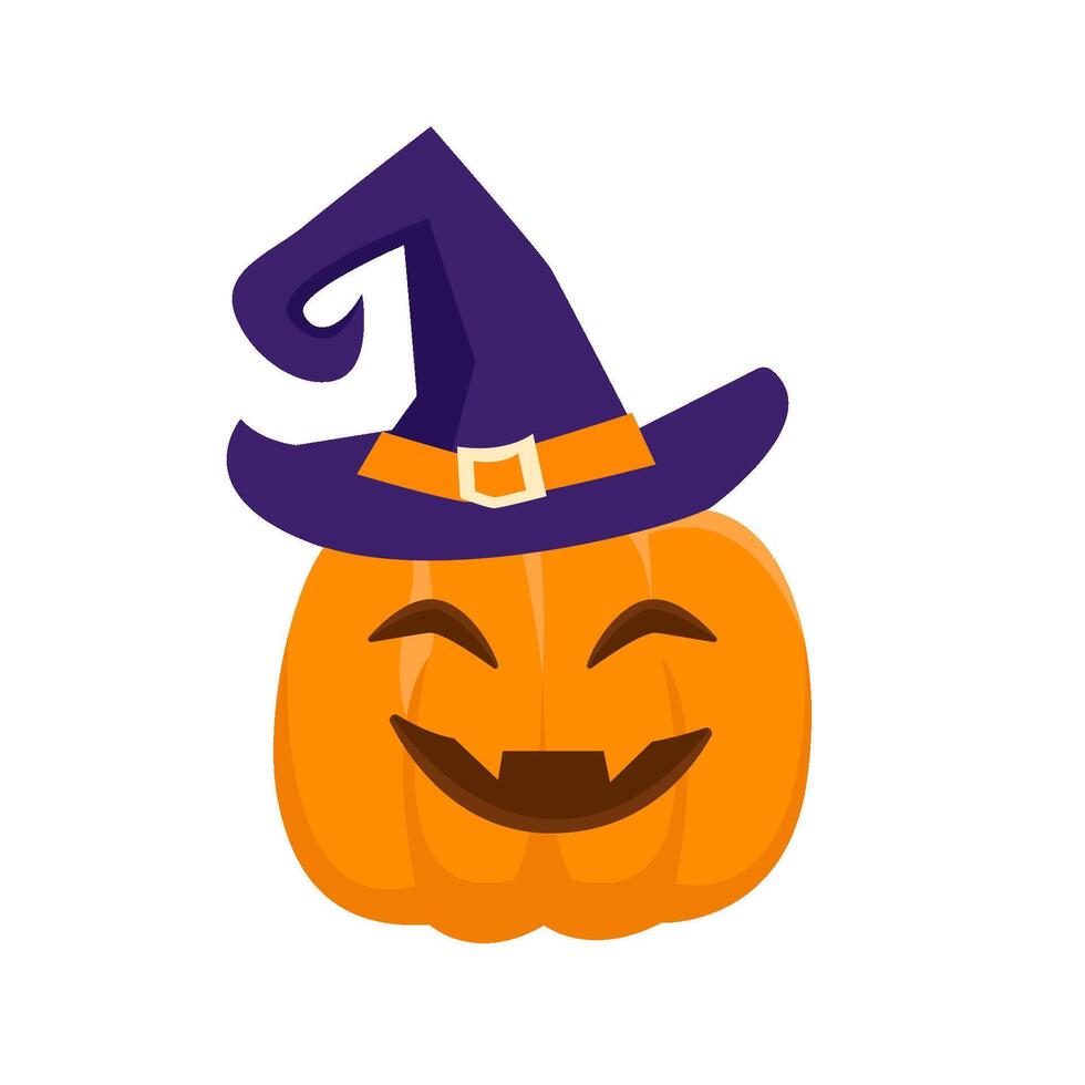 pumpkin halloween witch illustration vector