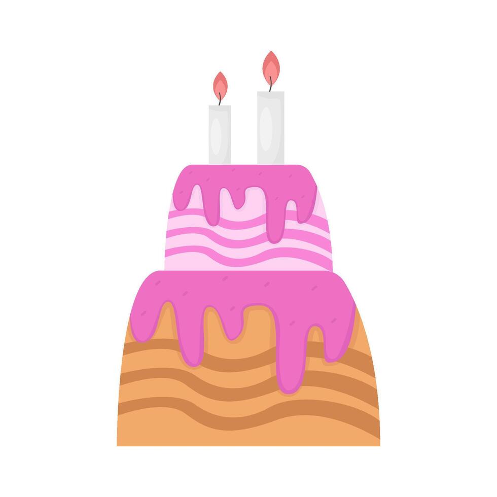 ilustración de pastel de cumpleaños vector