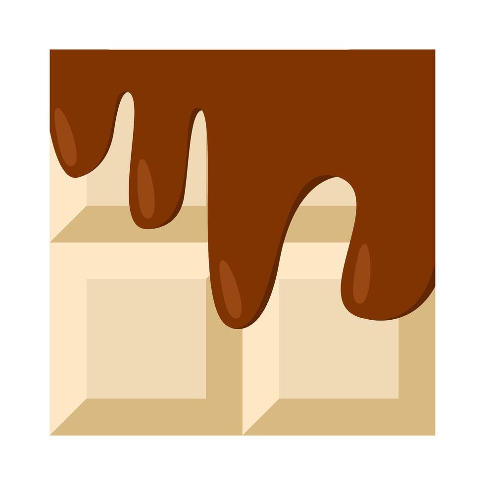 chocolate melt in chocolate white bar illustration vector