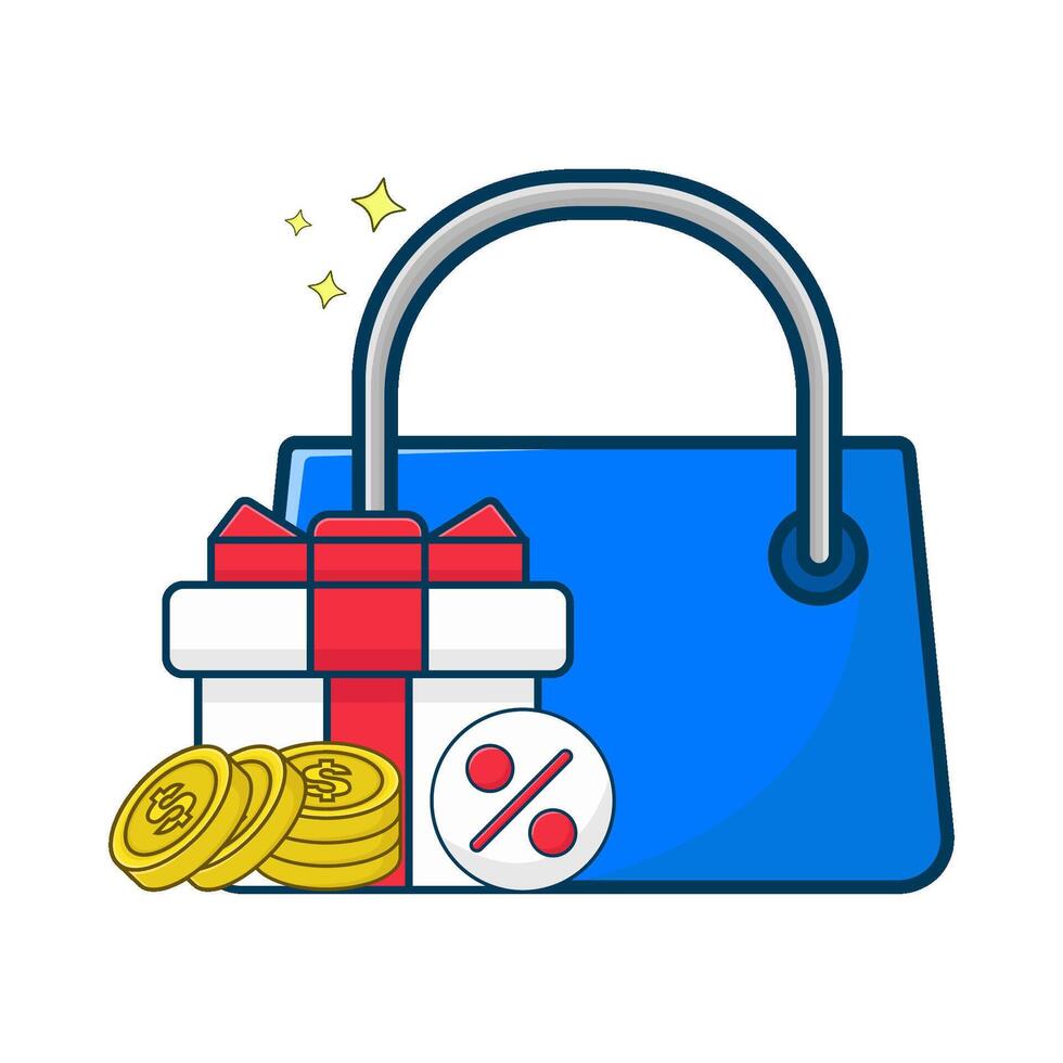 debit card,  gift box sale with money coin illustration vector