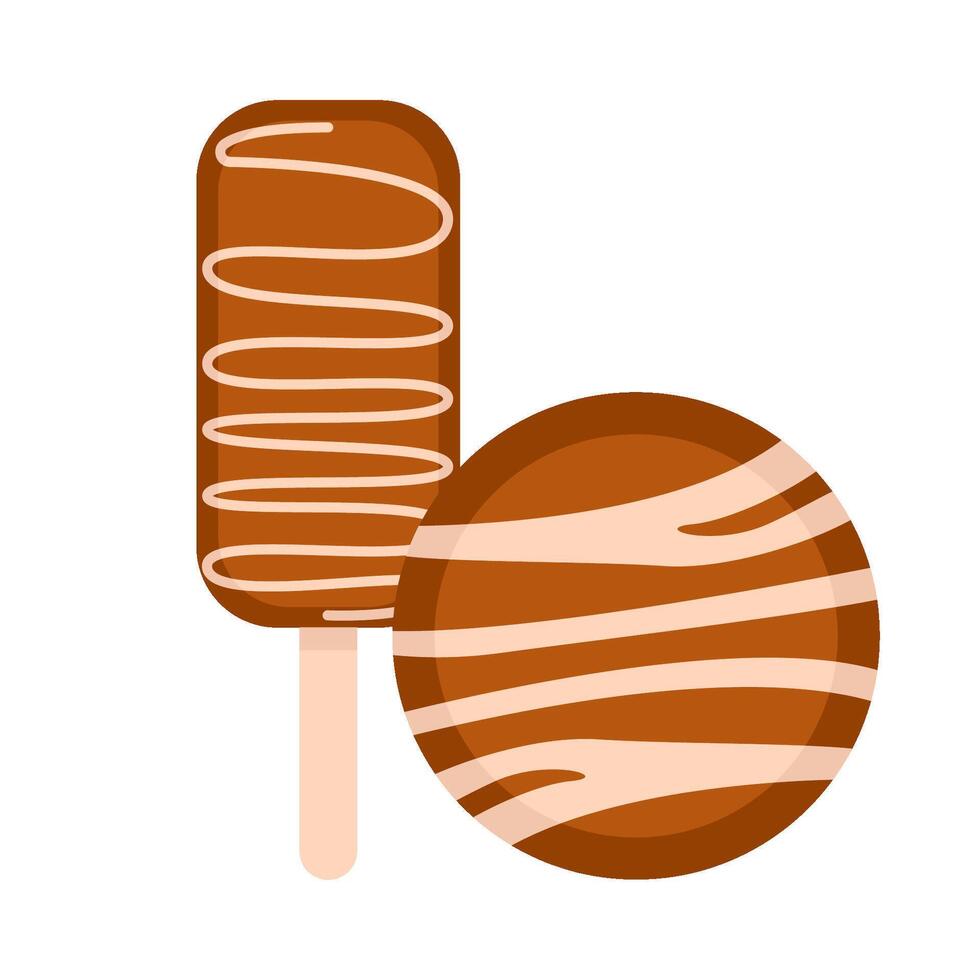 ice cream with cookies illustration vector