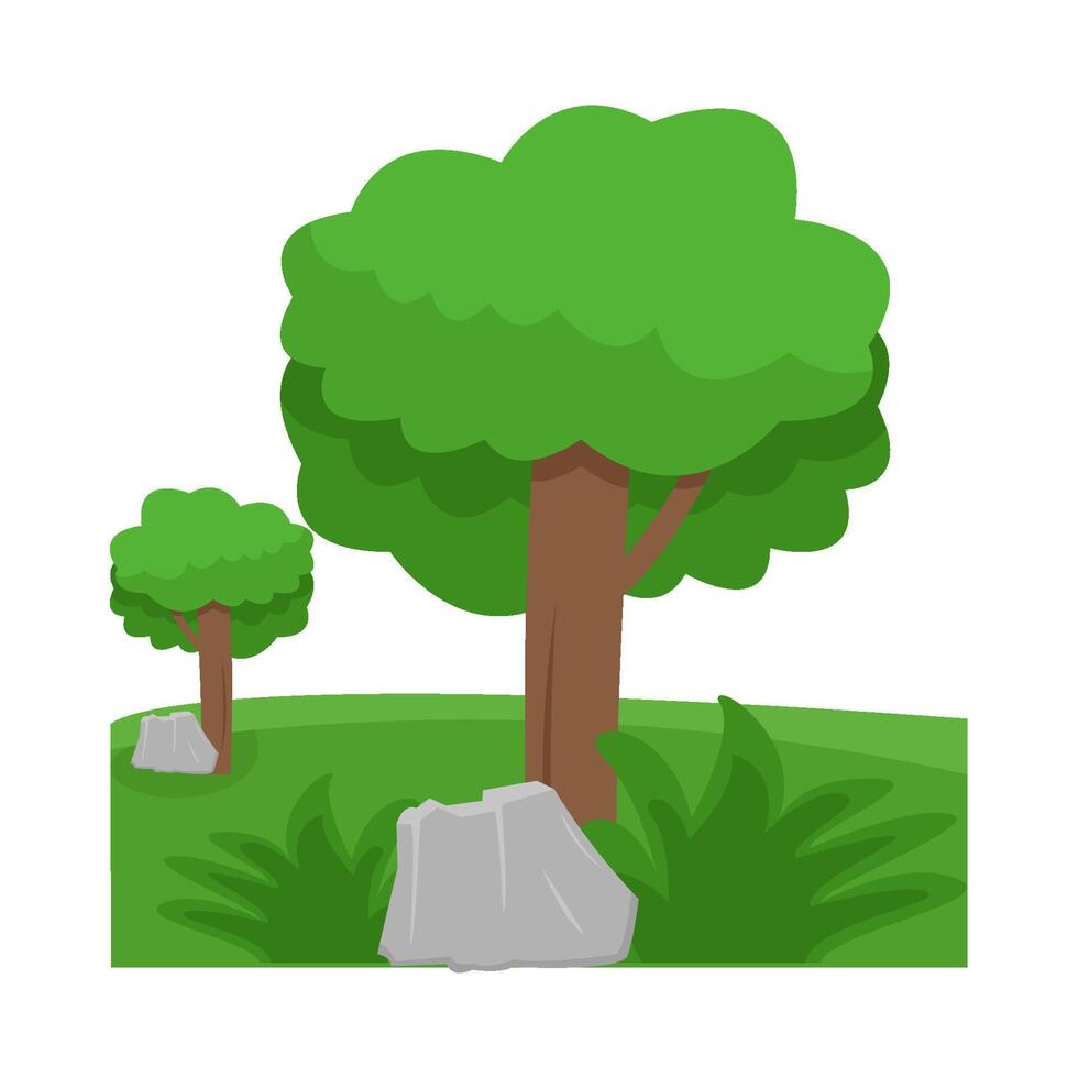 tree in garden illustration vector