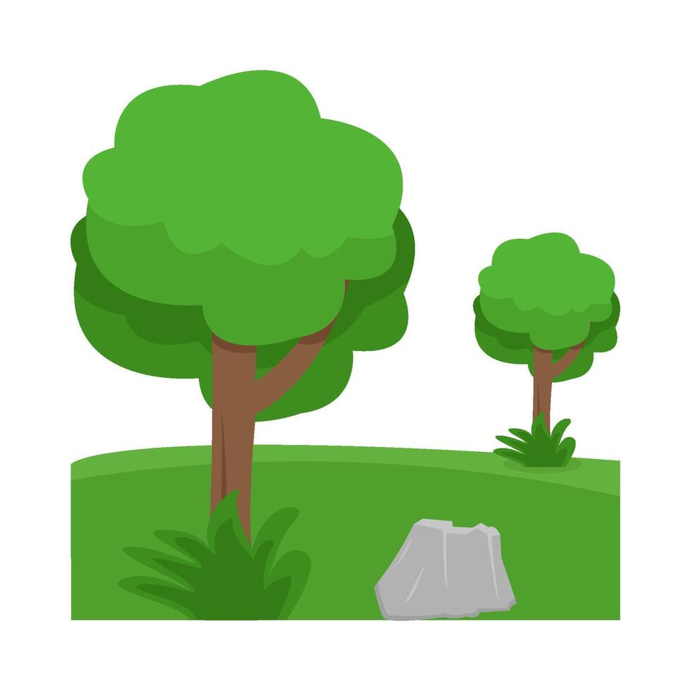 tree in garden illustration vector