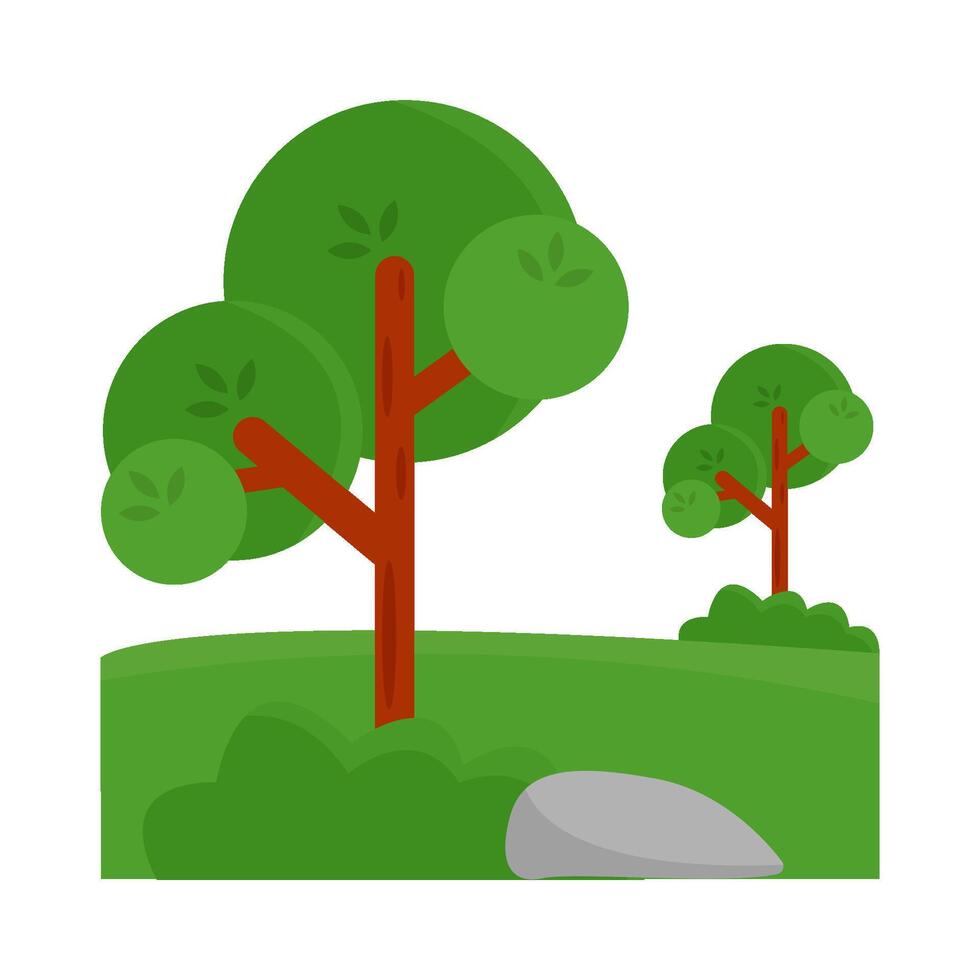 tree in garden illustration vector