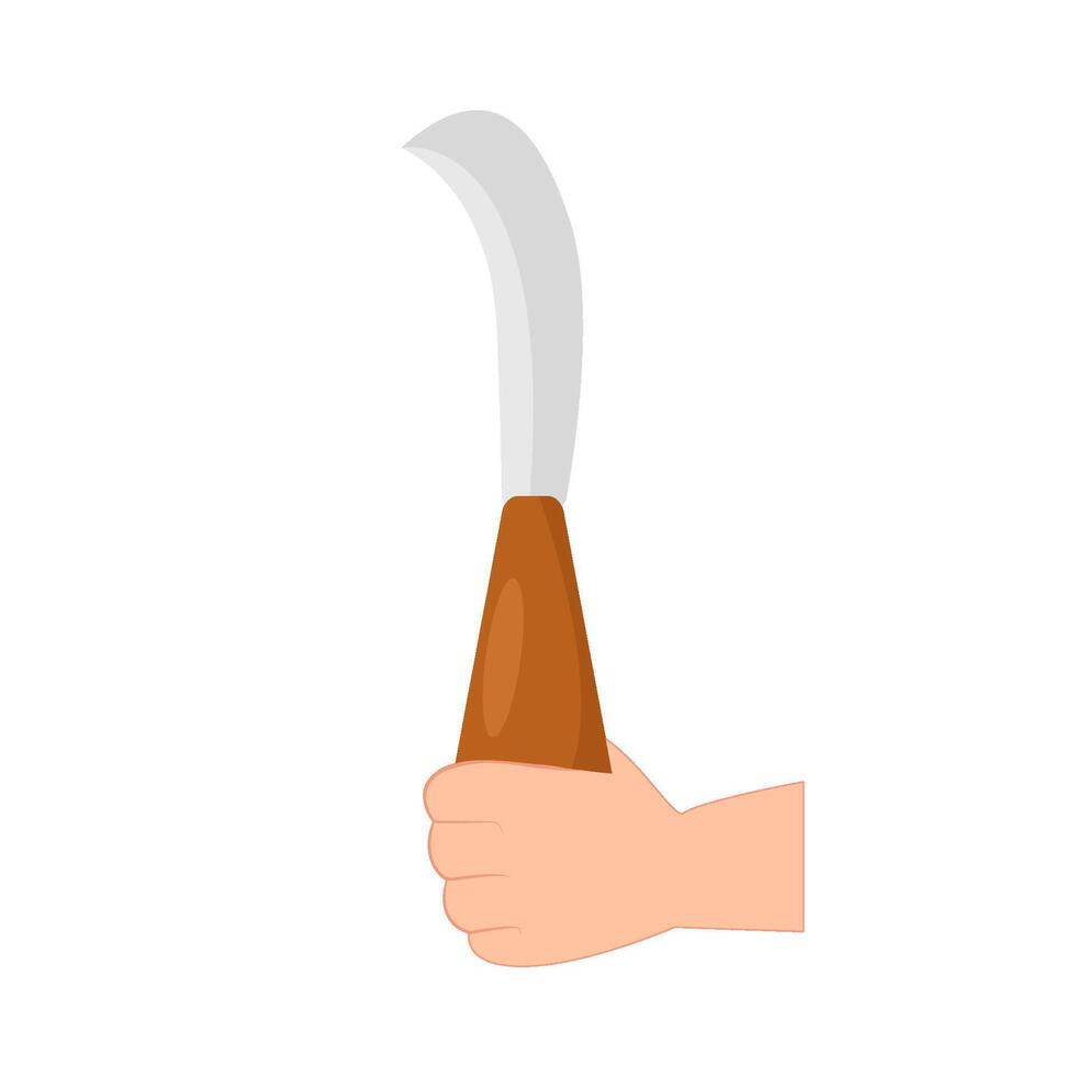 sickle in hand illustration vector