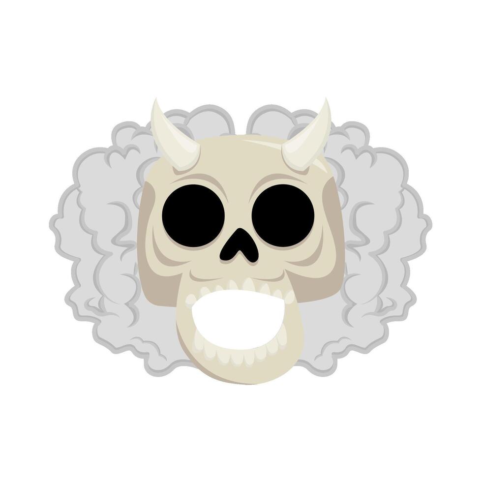 skull with smoke illustration vector